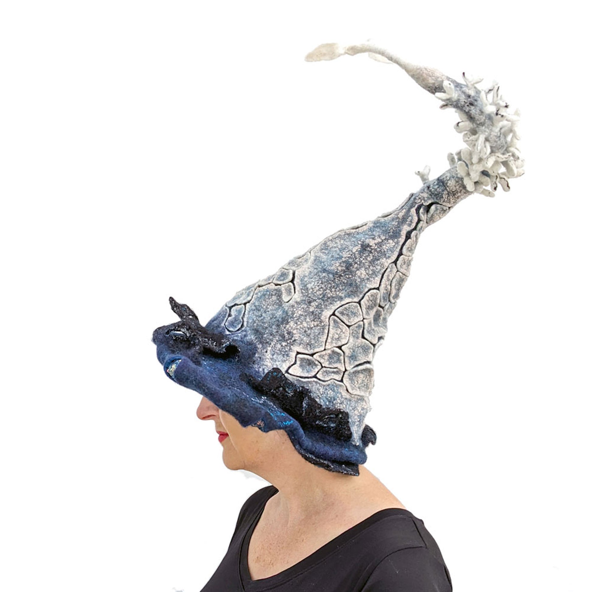 Felted Witch Hat Climate Chaos Rainfall Resilience - side view