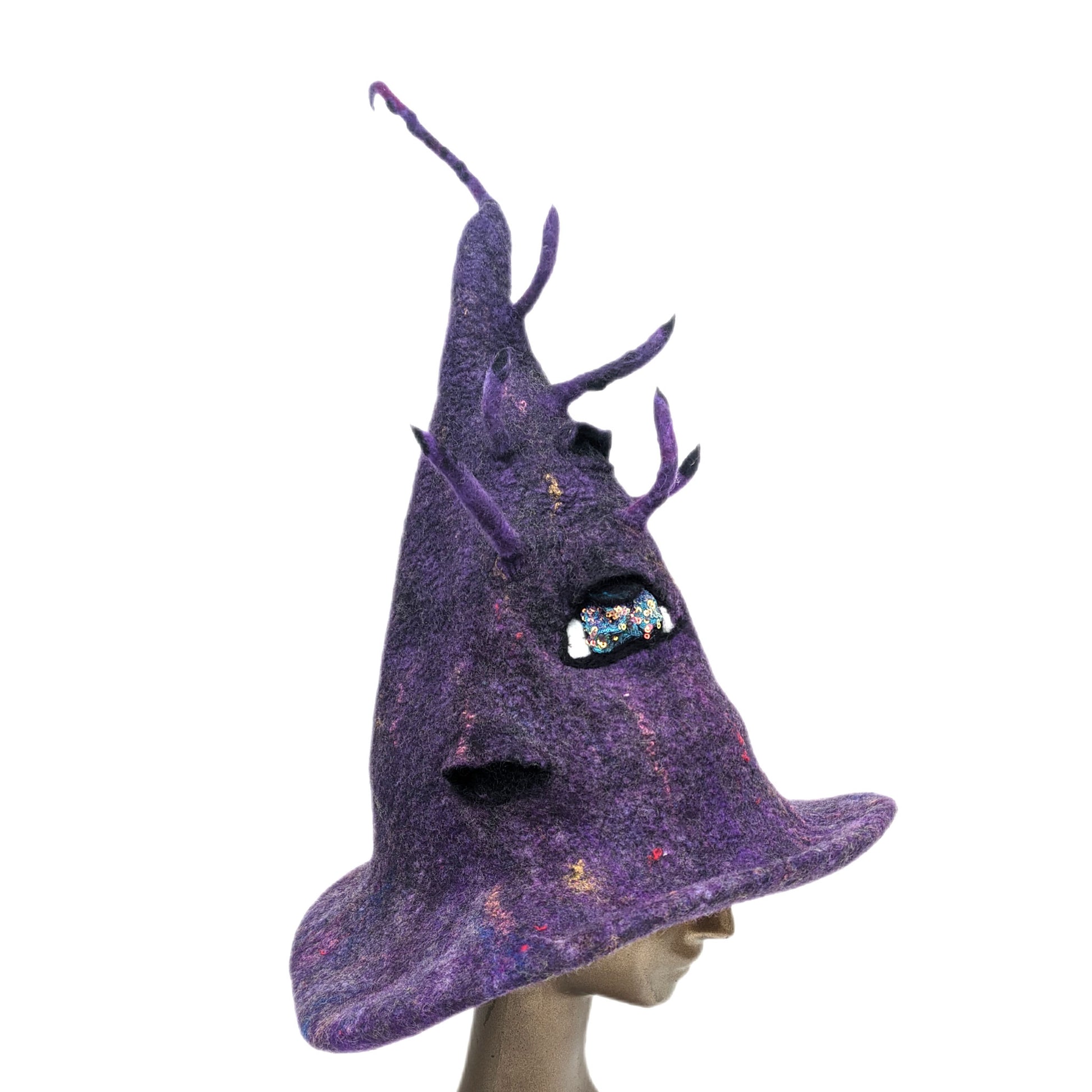 Purple Witch Hat with Eye - sideview