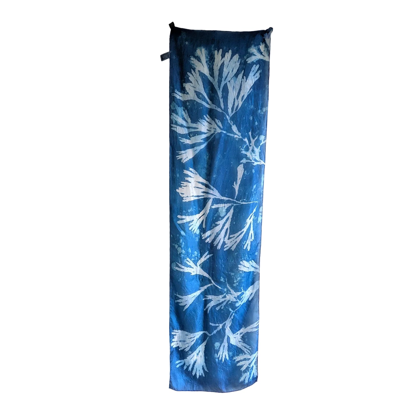 Silk Scarf with Seaweed Prints- Rectangular - Semi Sheer Fabric