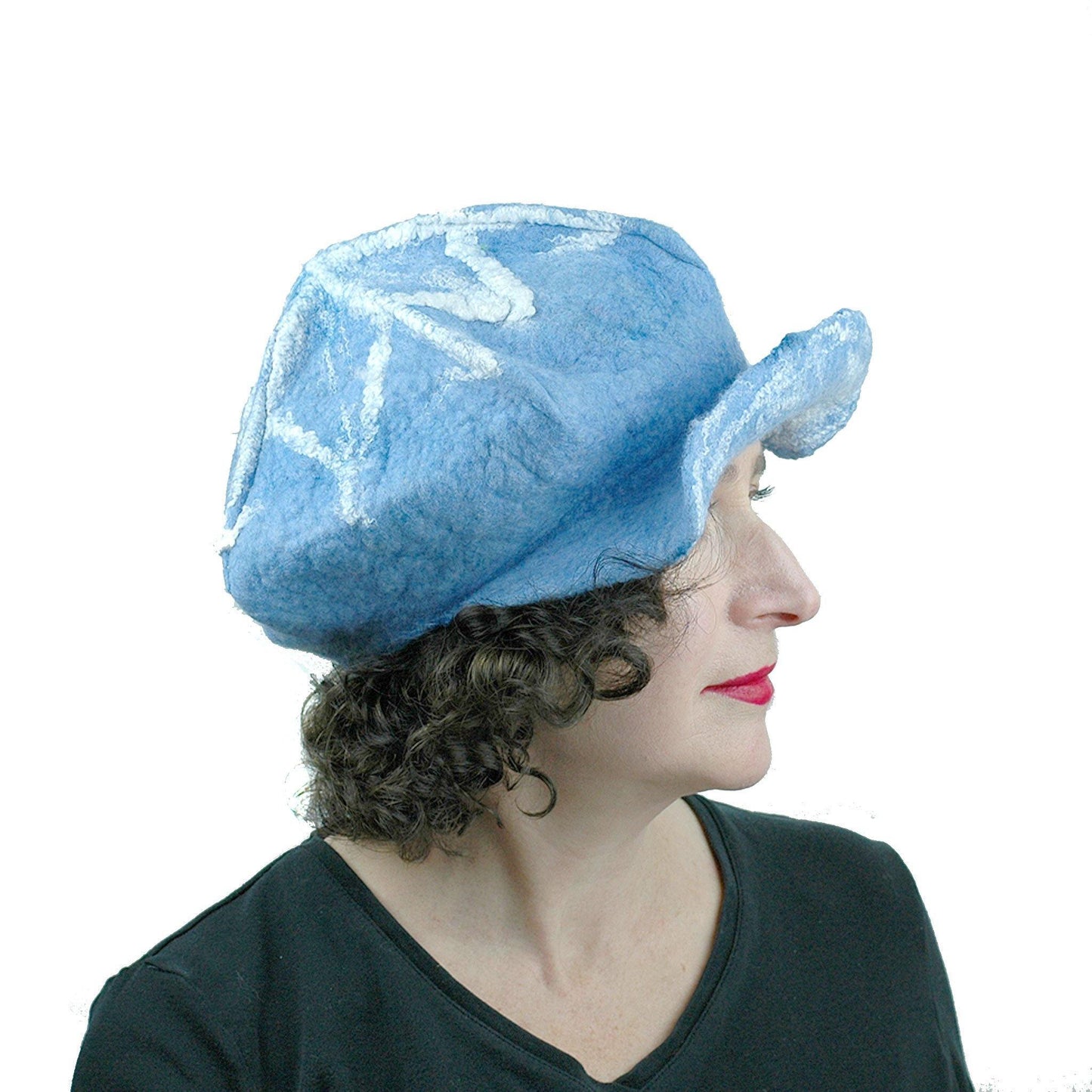 1960s Inspired Blue Cap - side view