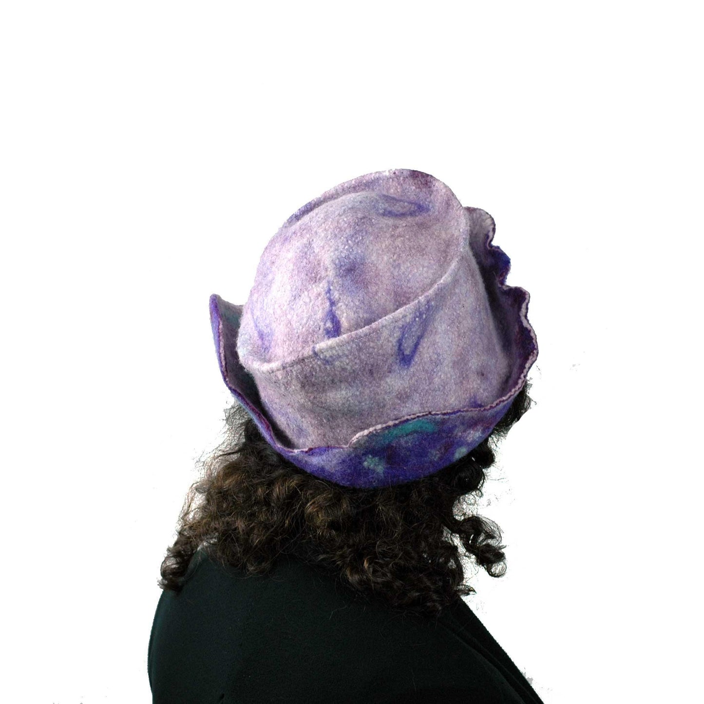 Artistic Purple Wet Felted Hat - back view