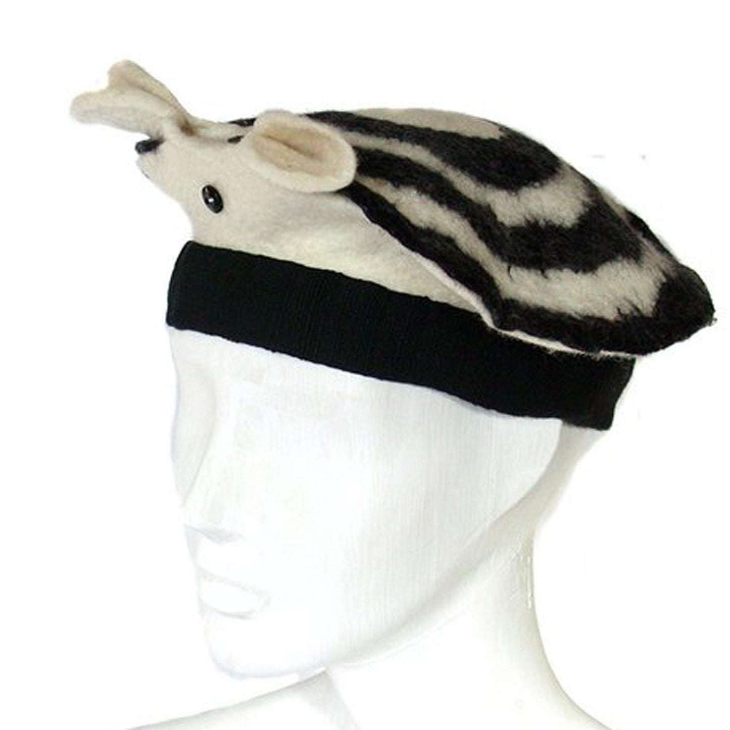 Black and White Animal Hat with Ears