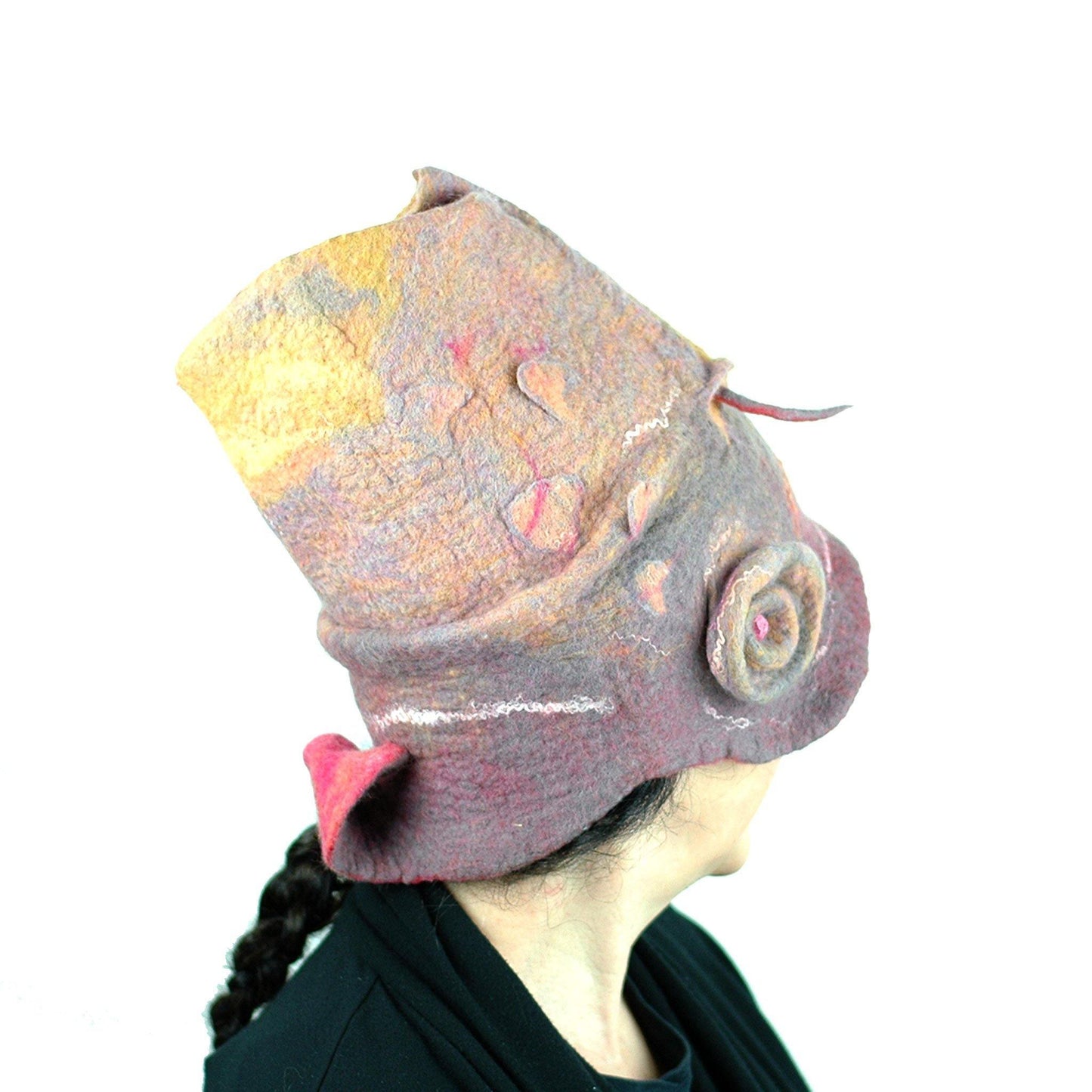Burningman Inspired Felted Hat - side view