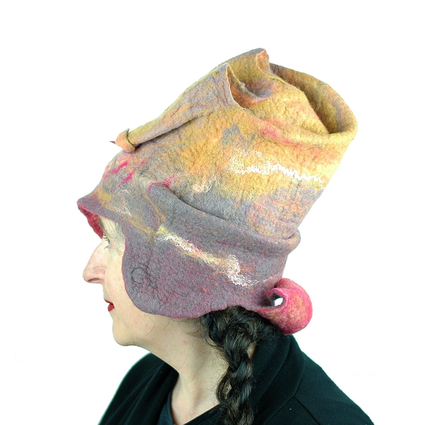 Burningman Inspired Felted Hat - side view