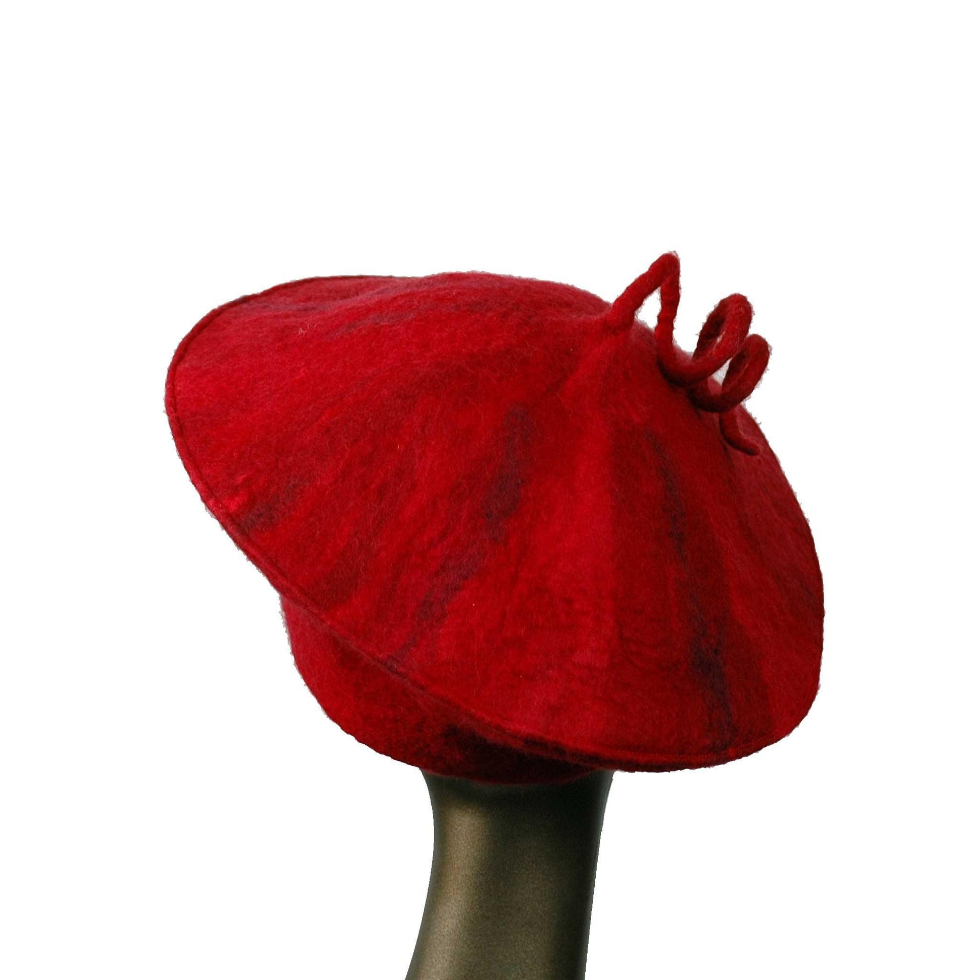 Custom Curlicue Hat Red - back  view