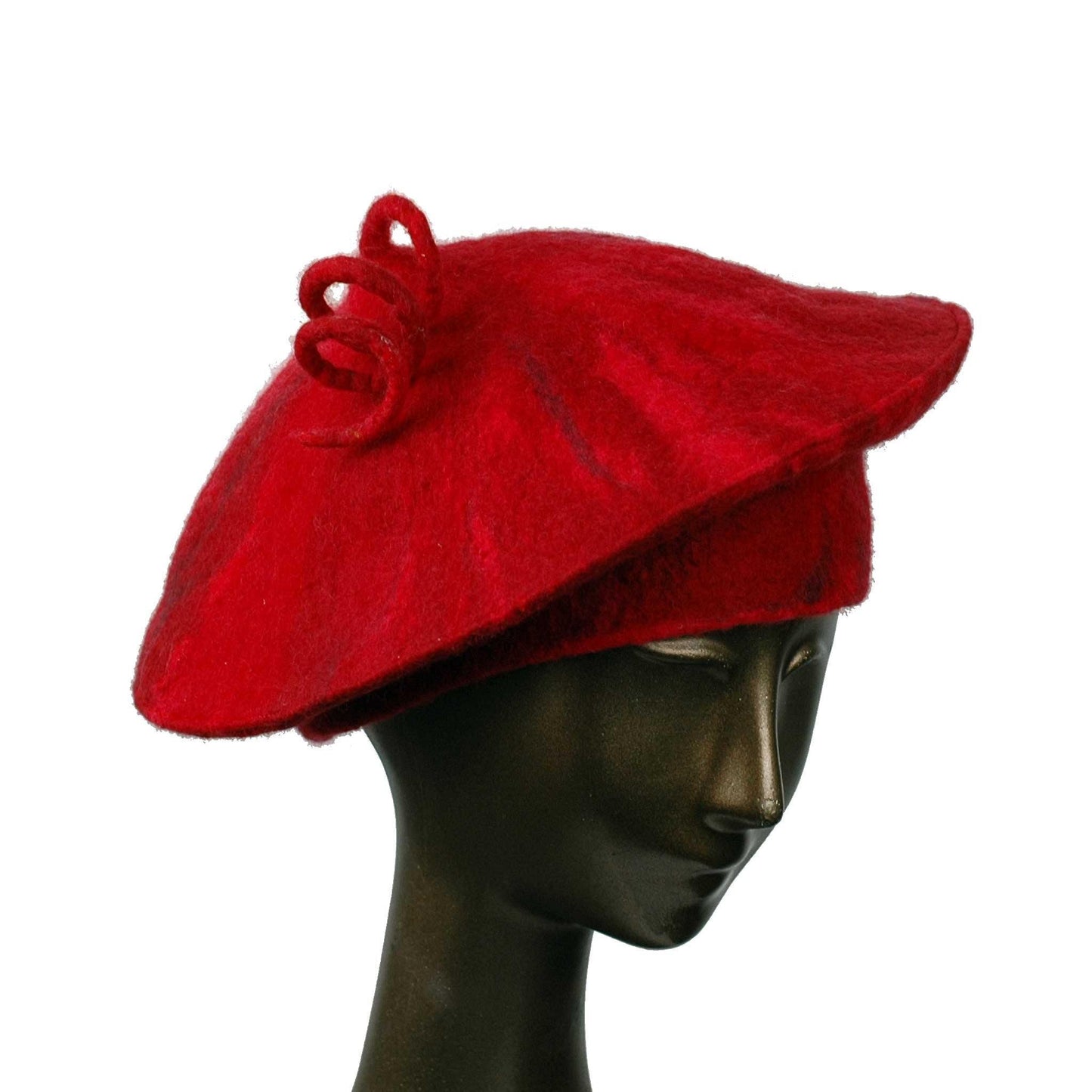 Custom Curlicue Hat Red - threequarters view