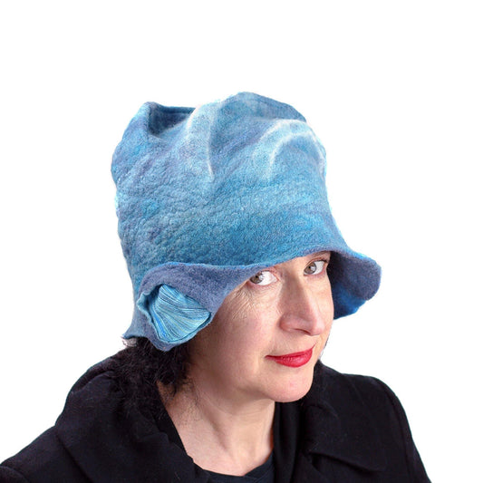 Dusty Blue Cloche - three quarters view