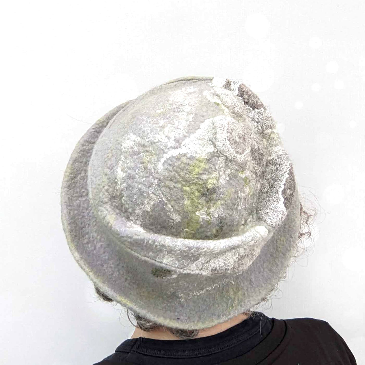 Felted Fedora Inspired by the Stone Walls of Ireland  - backview