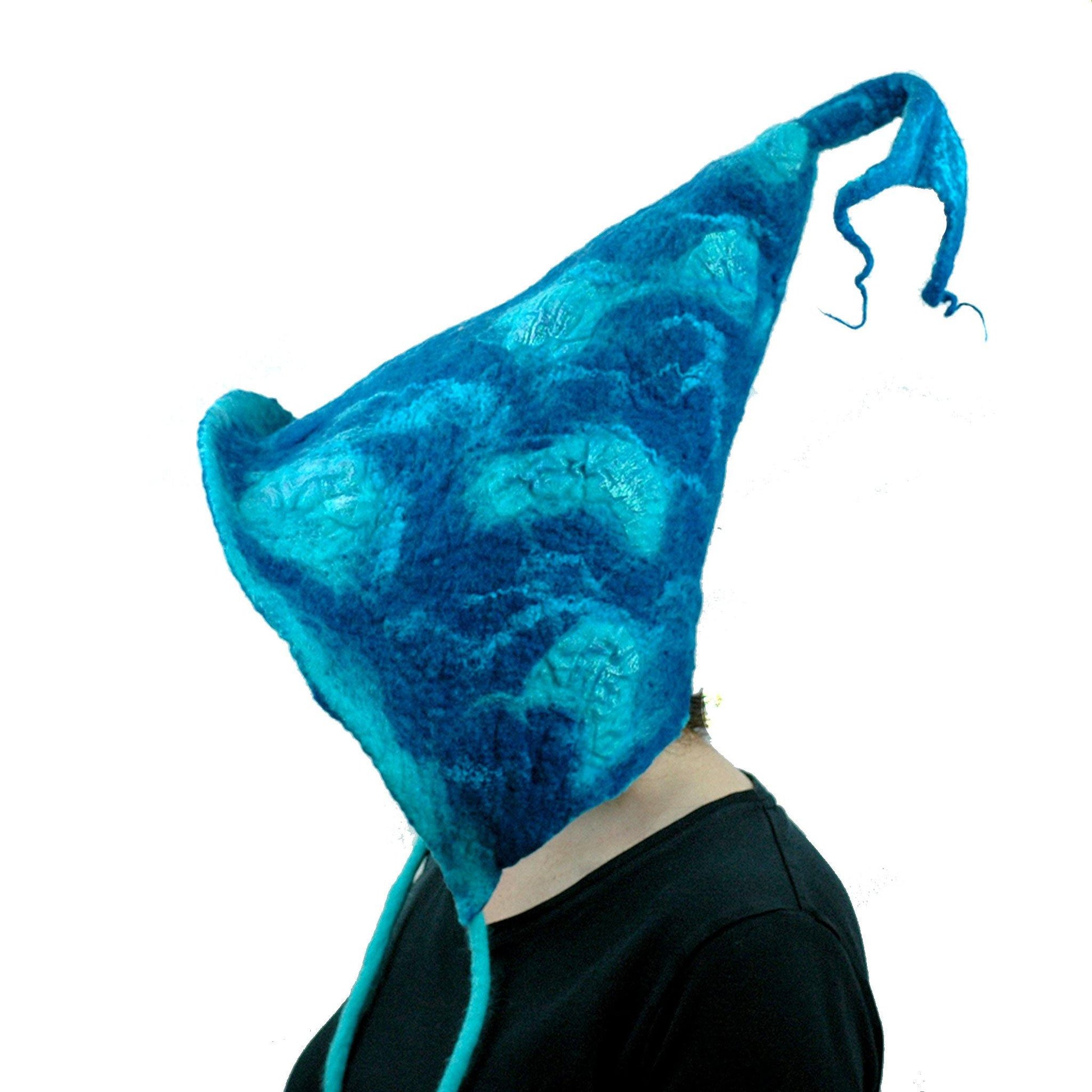 Felted Mermaid Hood in Blue