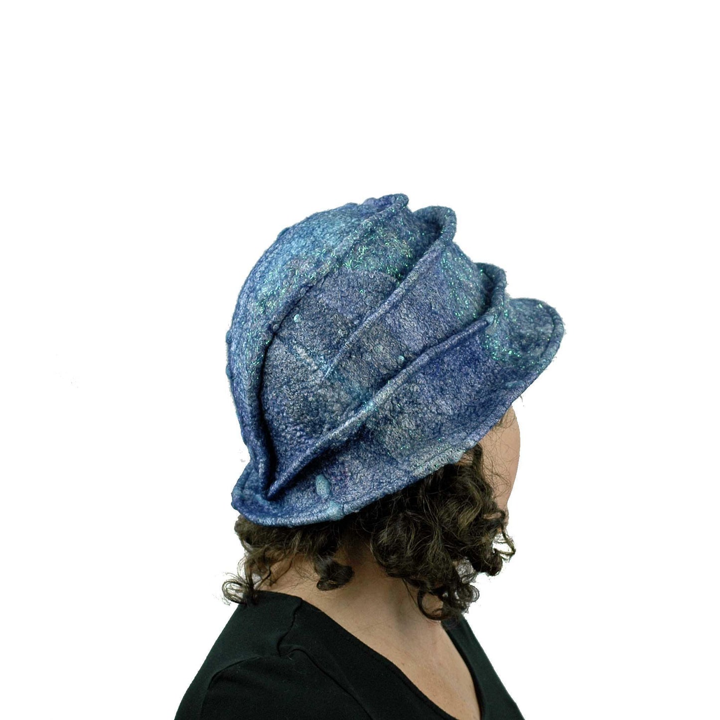 Iridescent Blue Violet Bucket Hat - back view