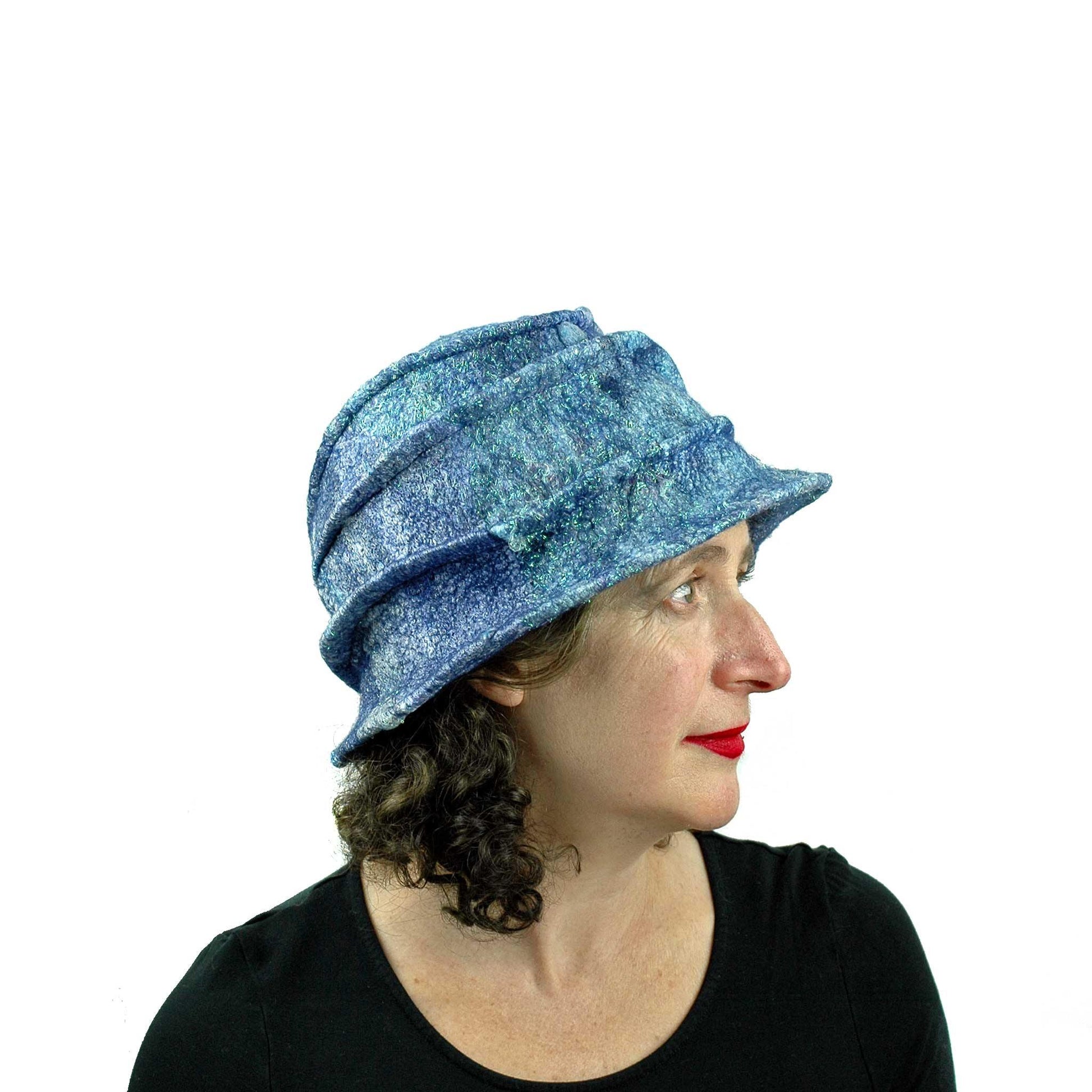 Iridescent Blue Violet Bucket Hat - side view