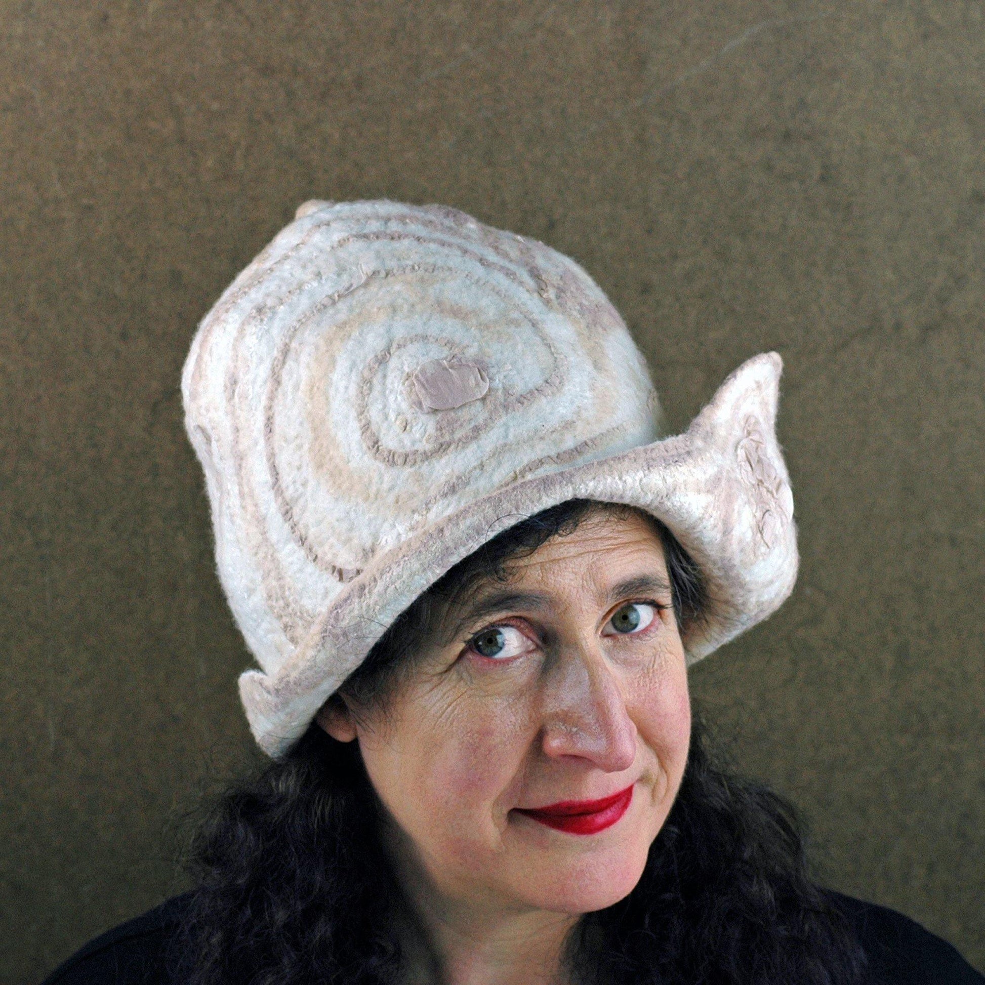 Ivory and Sepia Cloche Hat