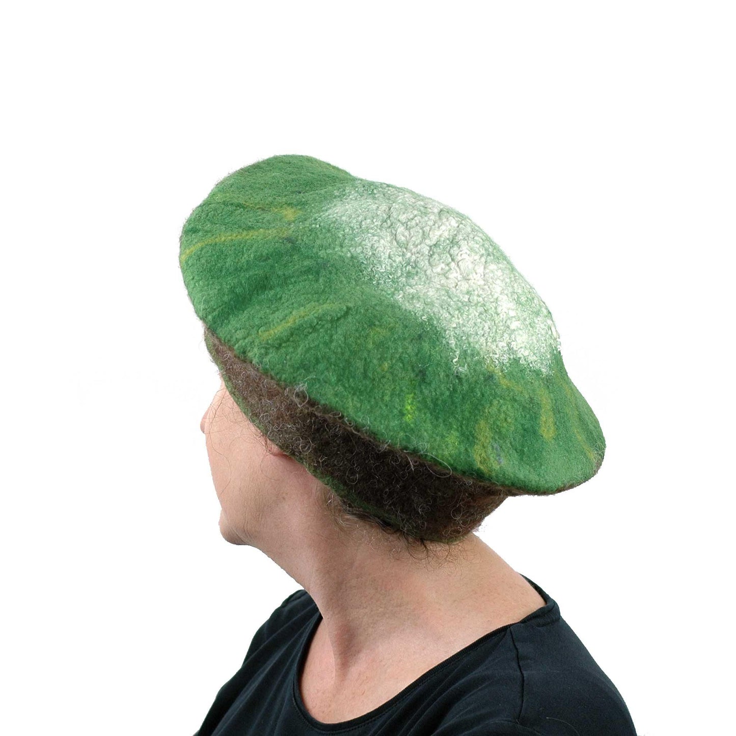 Kitsch Kiwi Beret Extra Large Size - side back view