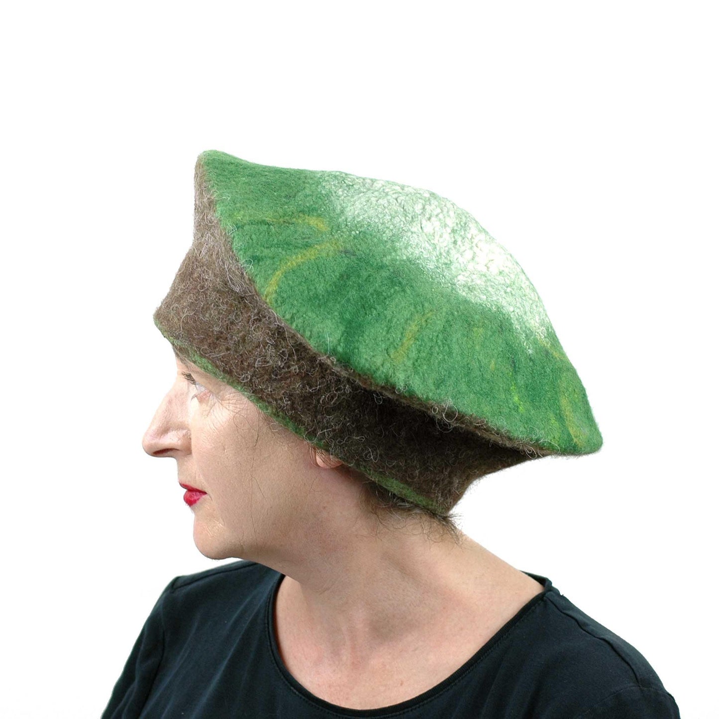 Kitsch Kiwi Beret Extra Large Size - side view