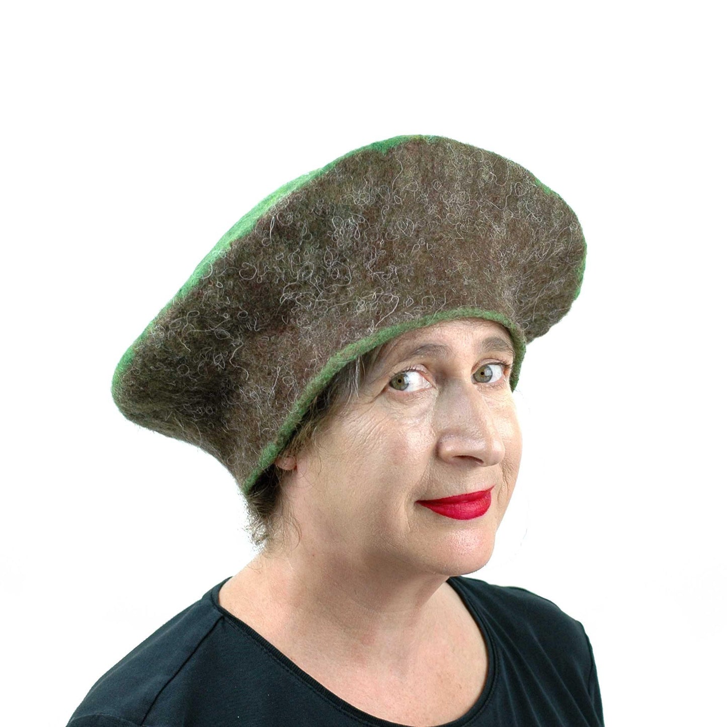 Kitsch Kiwi Beret Extra Large Size - threequarters view