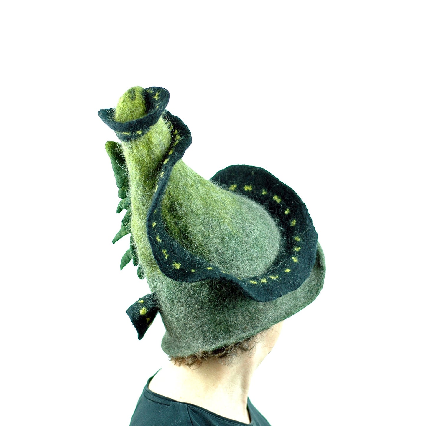 Long and Winding Road Felted Witch Hat - side view