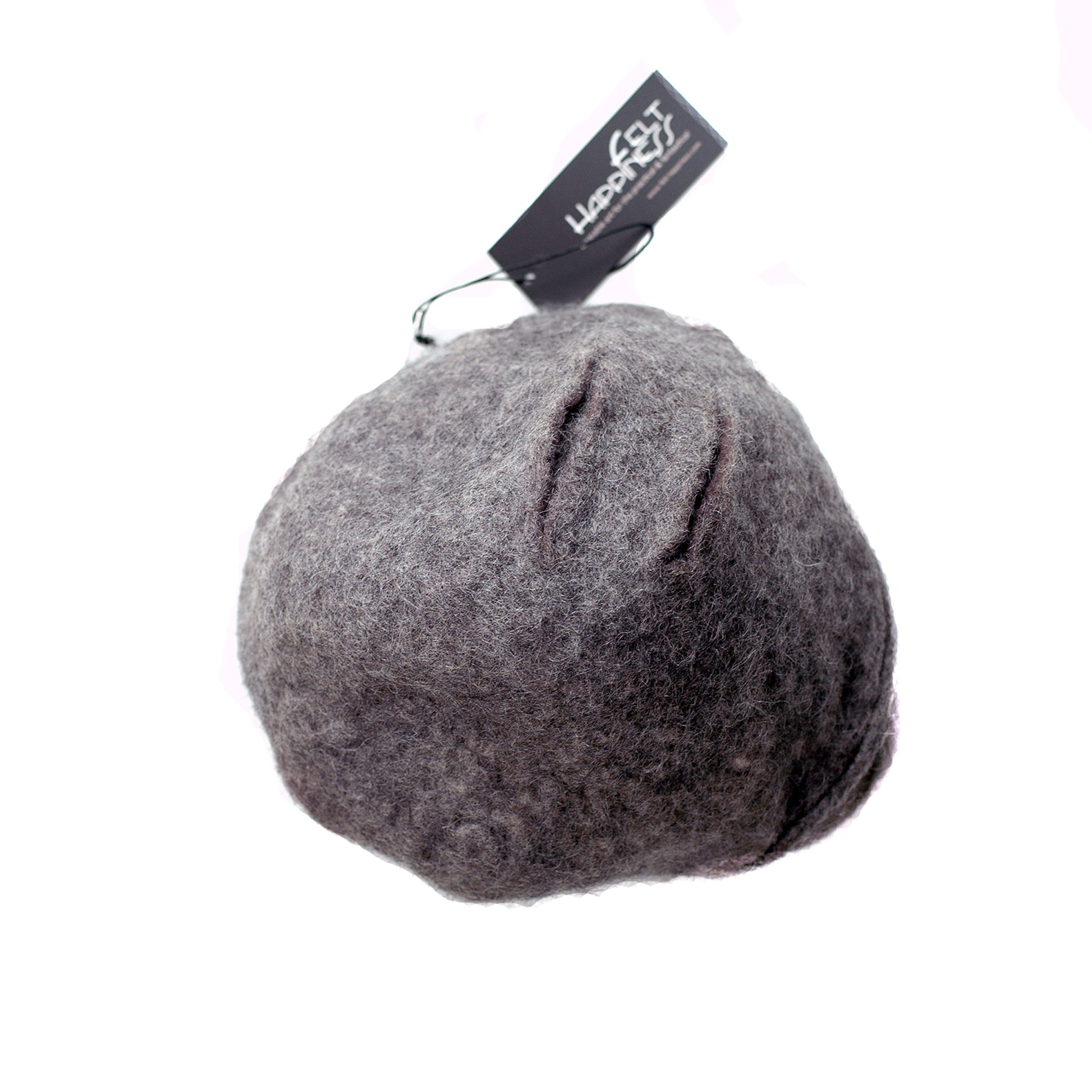 Simple Gray Gotland Wool Beret - top view