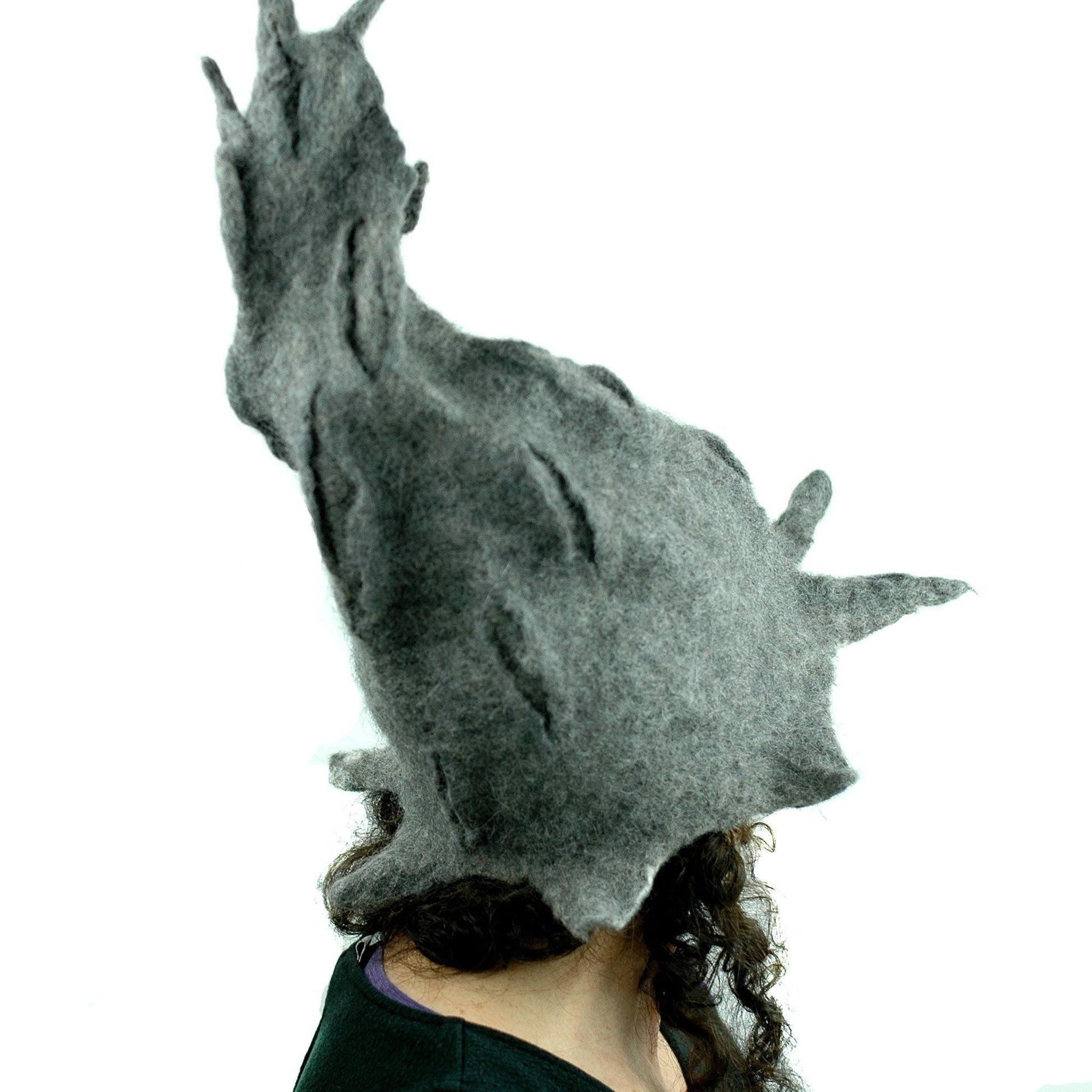 Gotland Wool Gray Wizard Felted Hat - back