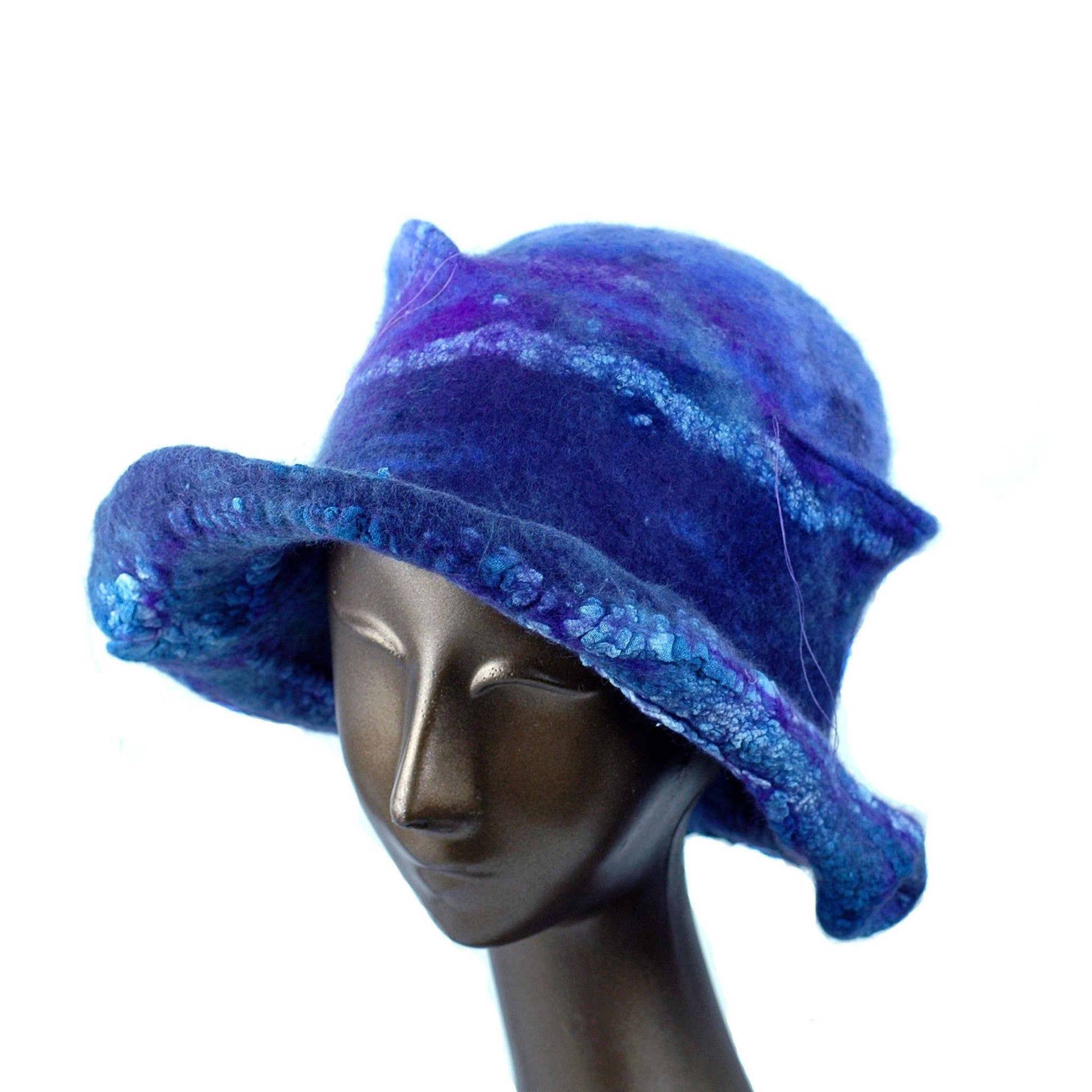 Purple Nunofelted Brimmed Hat