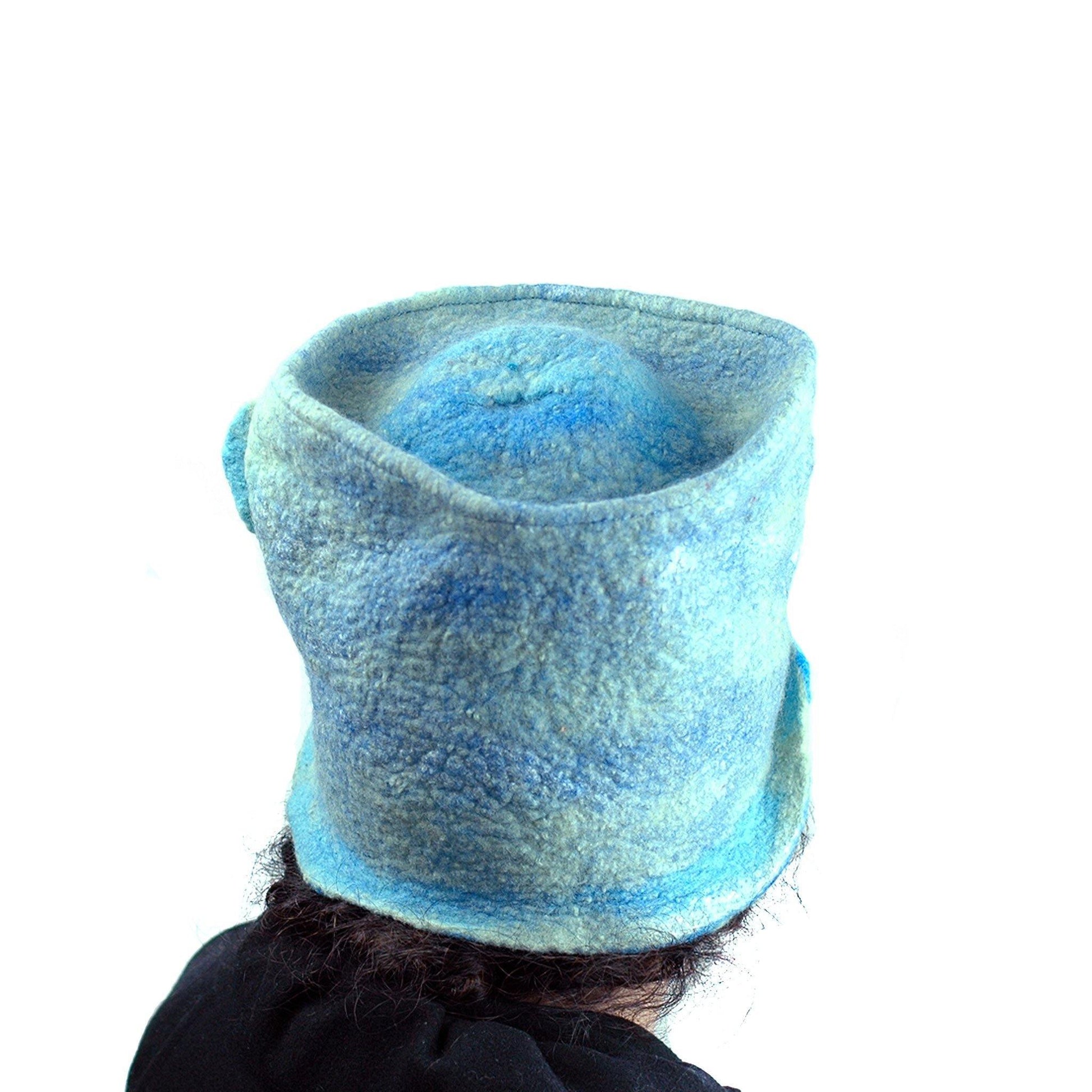 Pale Blue Green Top Hat - back view 2