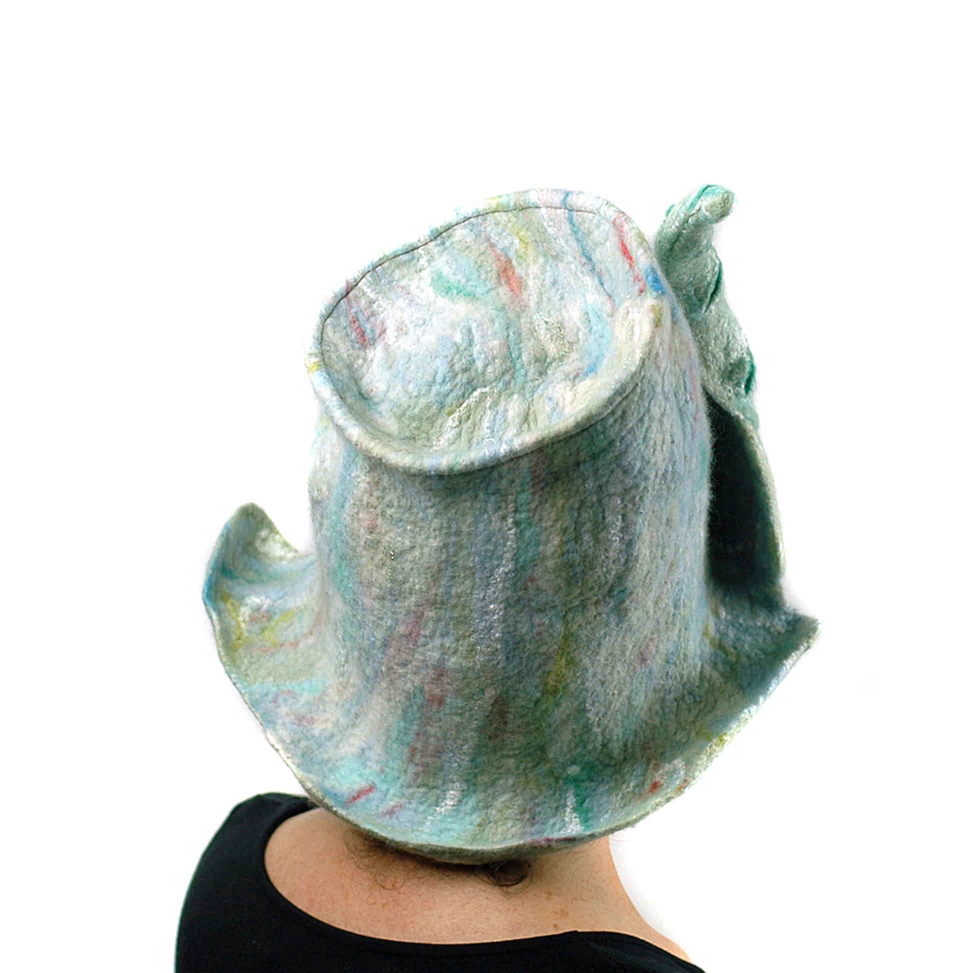 Pale Green Unicorn Fantasy Hat - back view
