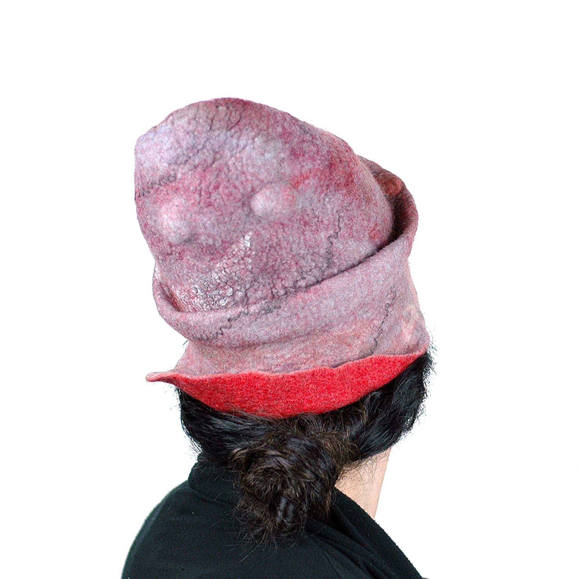 Pink Pastel Colored Newsboy Hat - back view