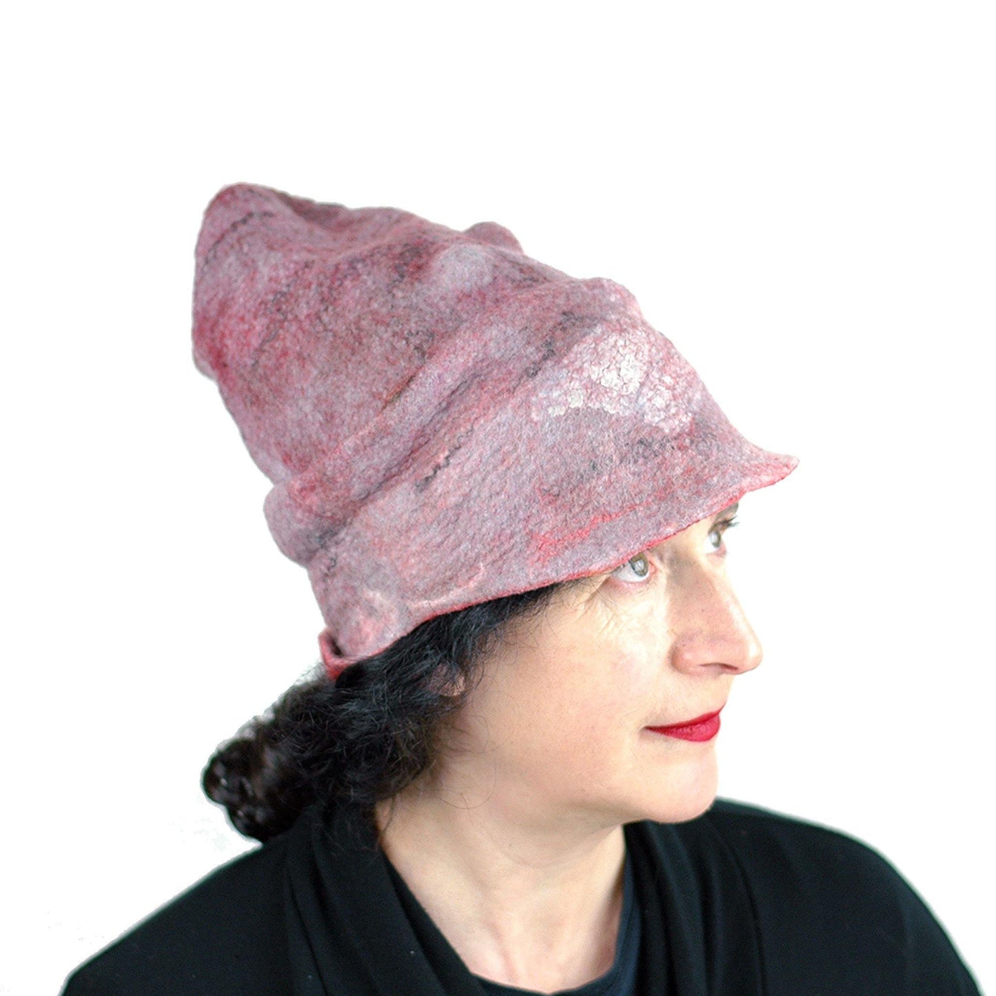 Pink Pastel Colored Newsboy Hat - threequarters view