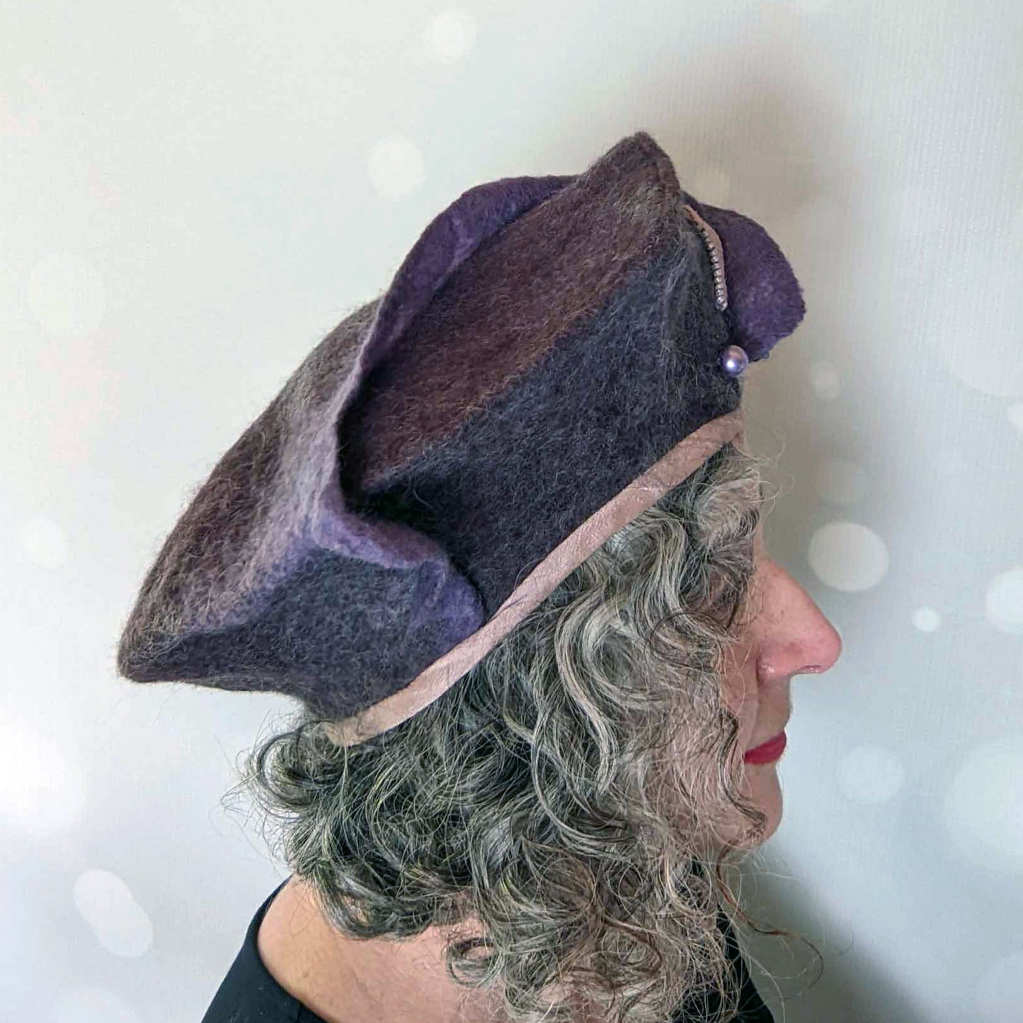 Purple Exclamation Mark Beret - sideview