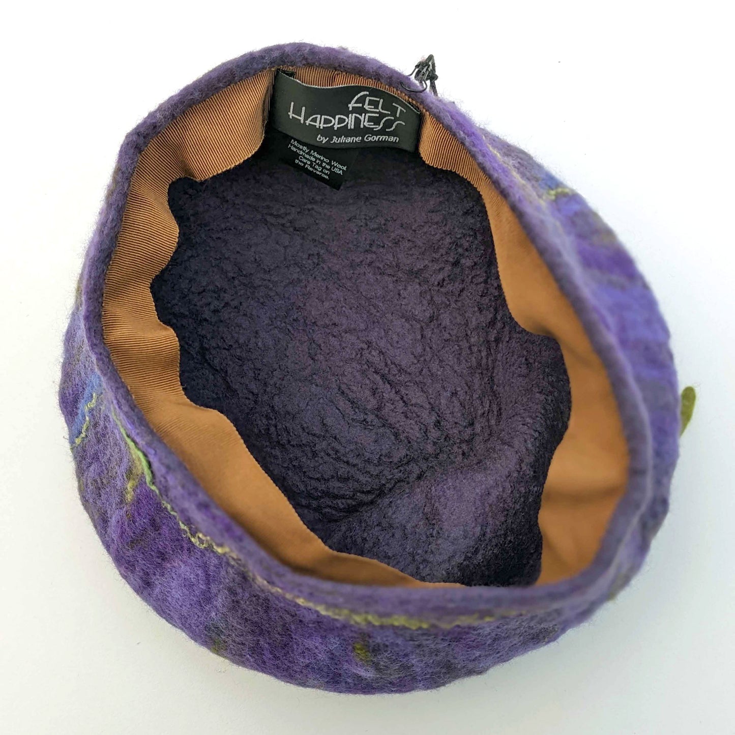 Purple Fig Hat Medium Large - insideview