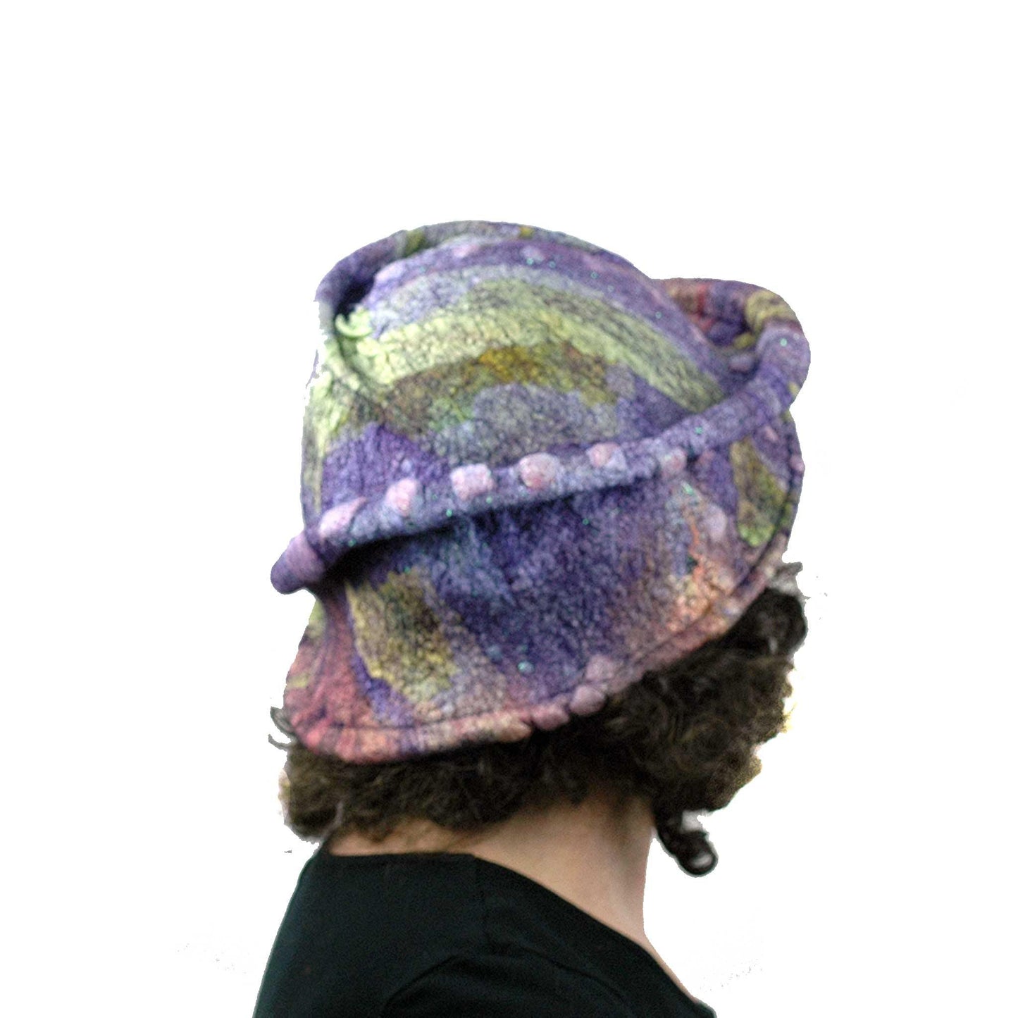 Purple Jewel Toned Brim Hat - back view