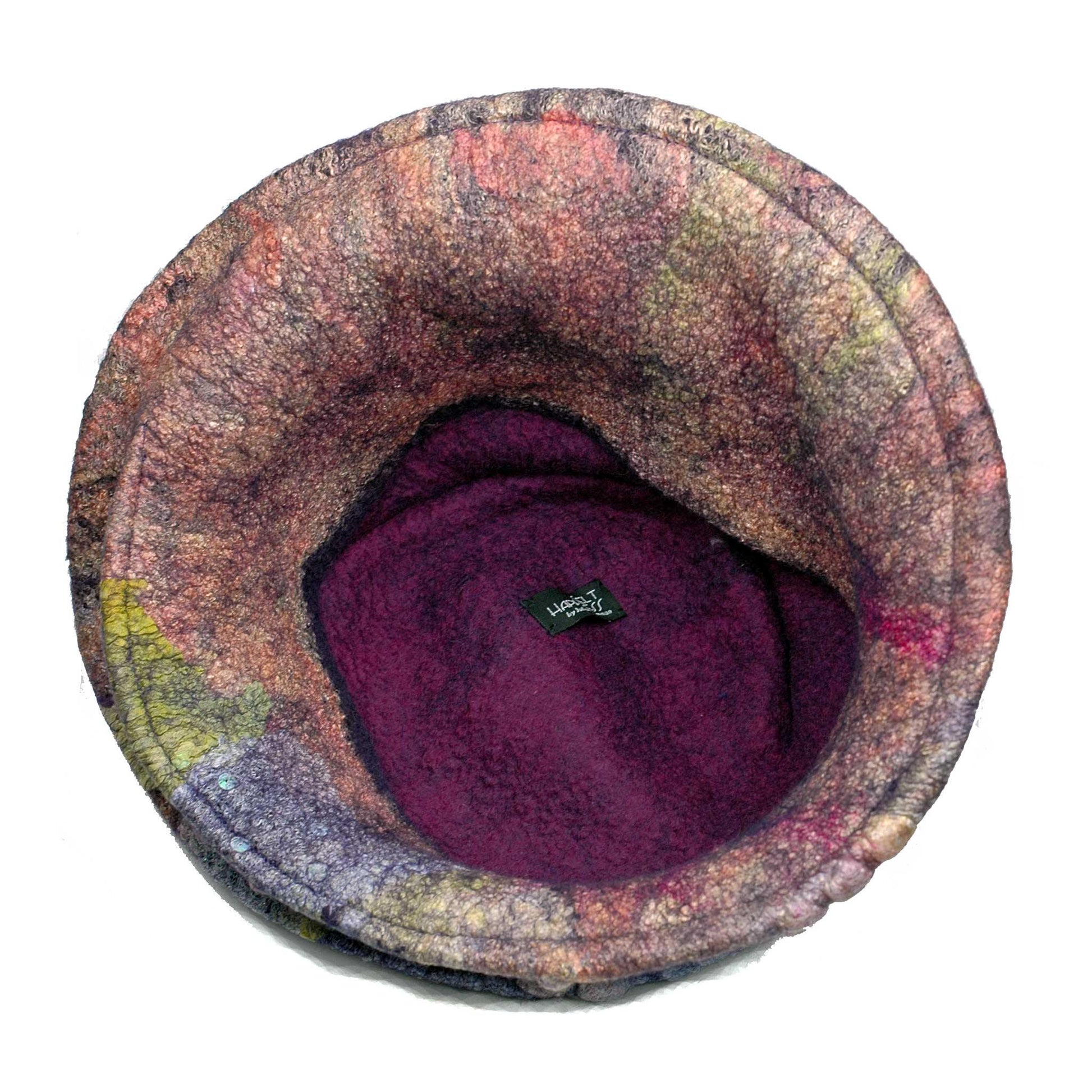 Purple Jewel Toned Brim Hat - inside view