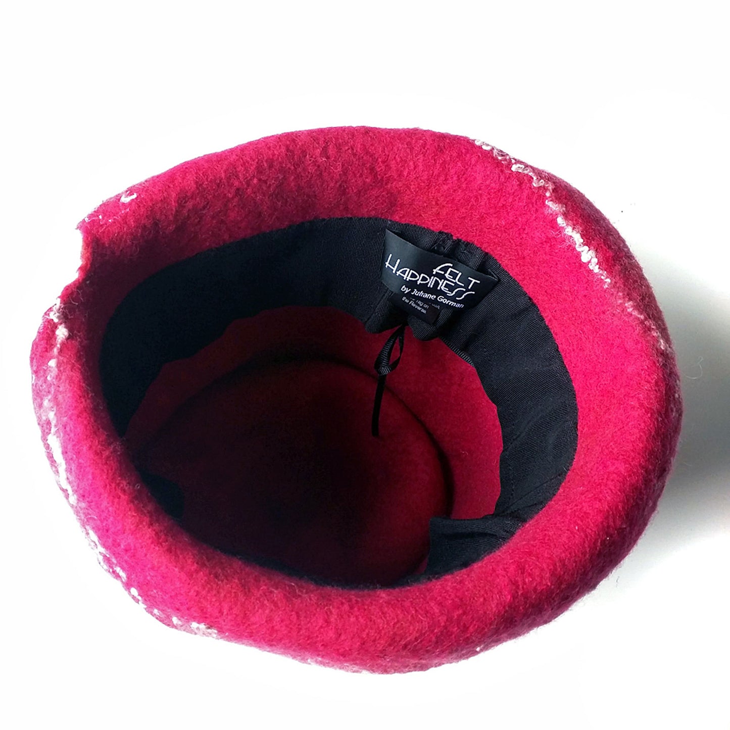 Red Valentines Heart Top Hat - inside view