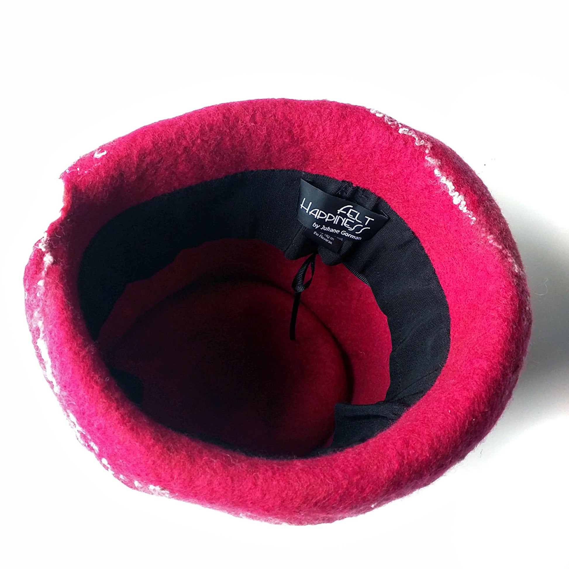 Red Valentines Heart Top Hat - inside view