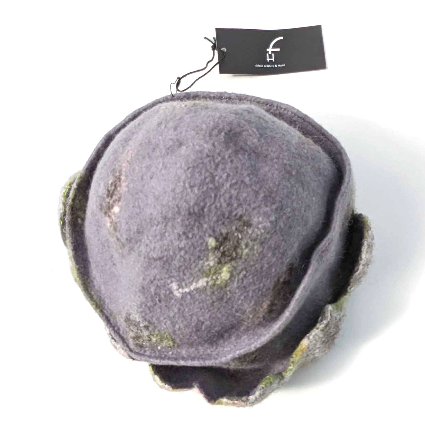 Round Top Beanie with Felted Irish Wall - topview
