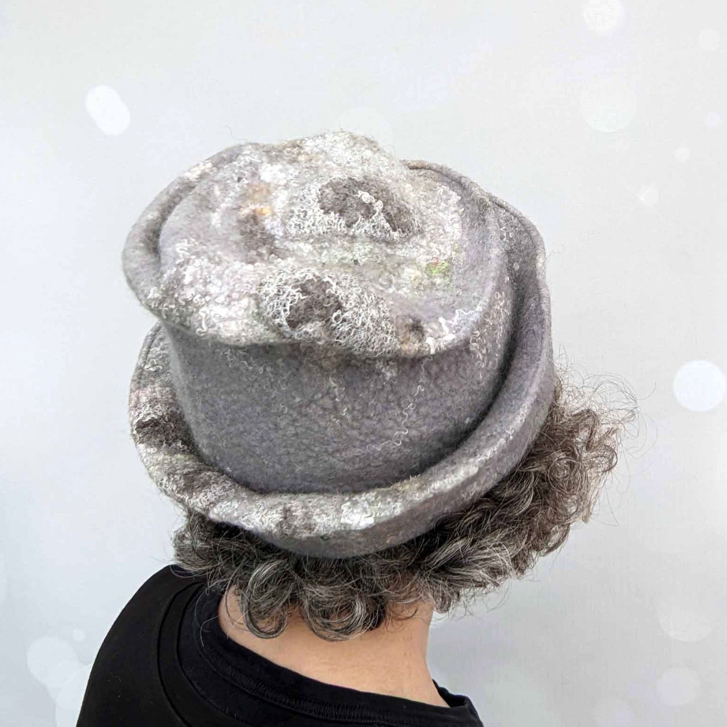 Sculptural Felted 'Stone' Toque Hat -backview