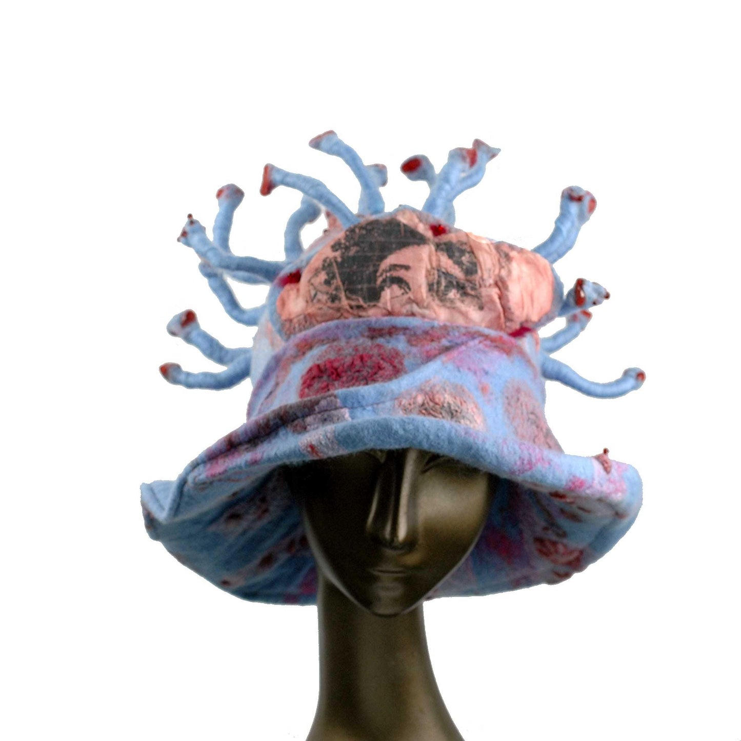 Separate Yet Connected Coronavirus Inspired Felted Cloche Hat - front view