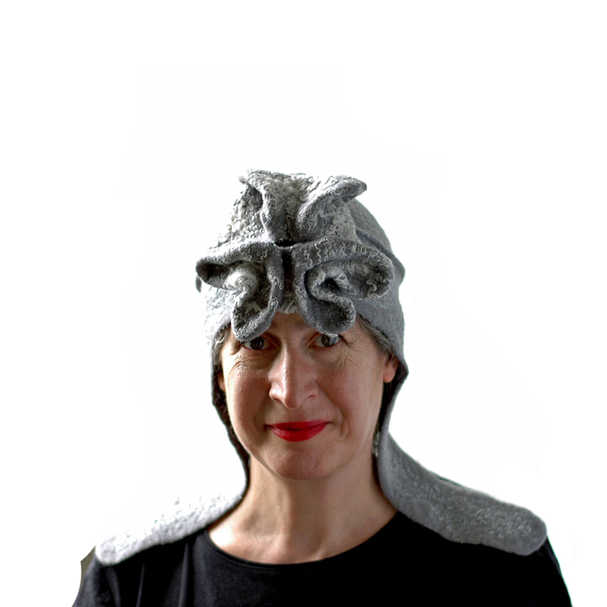 Silver Aviator Hat with Earflaps - front view