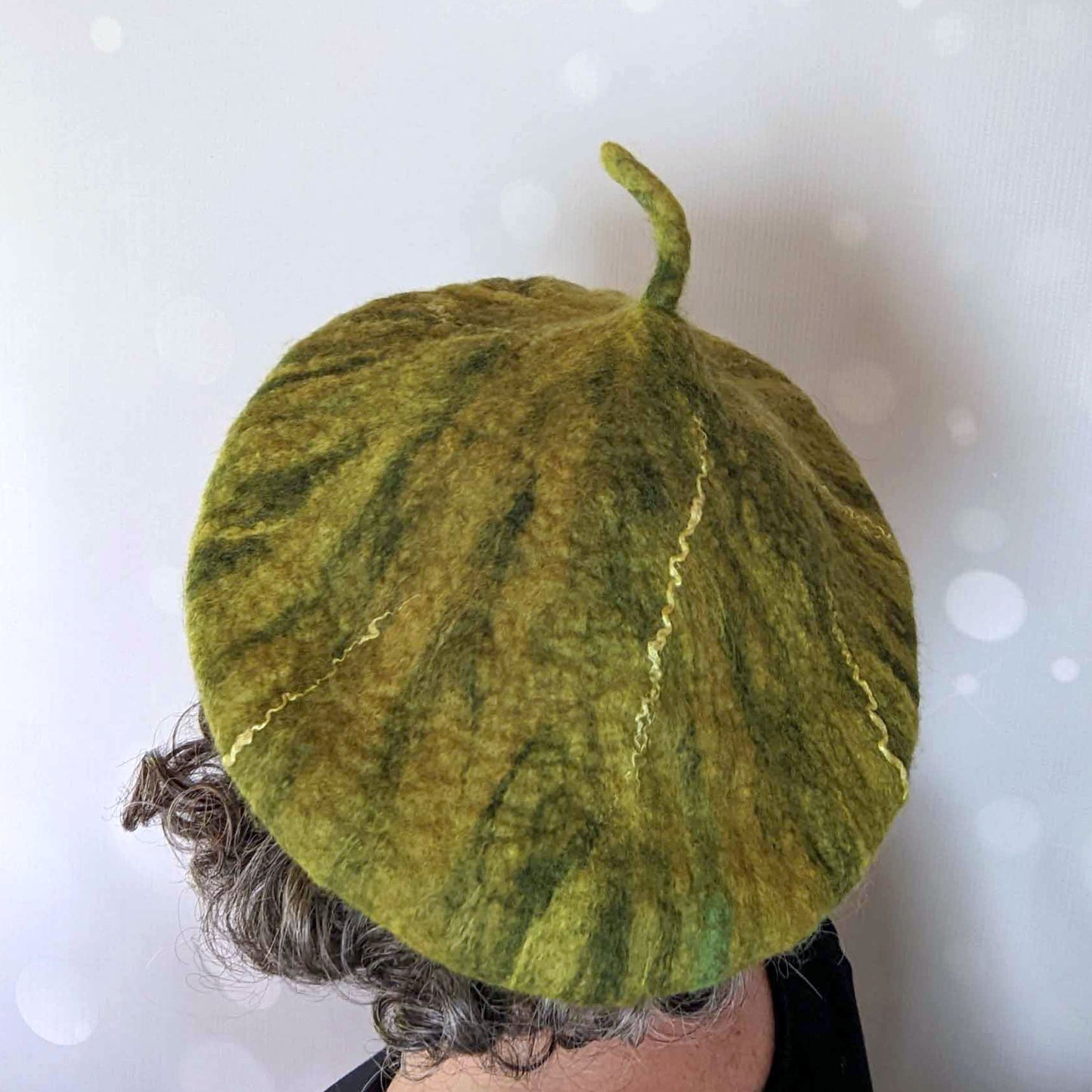 Small Sized Fig Hat in Green - backview