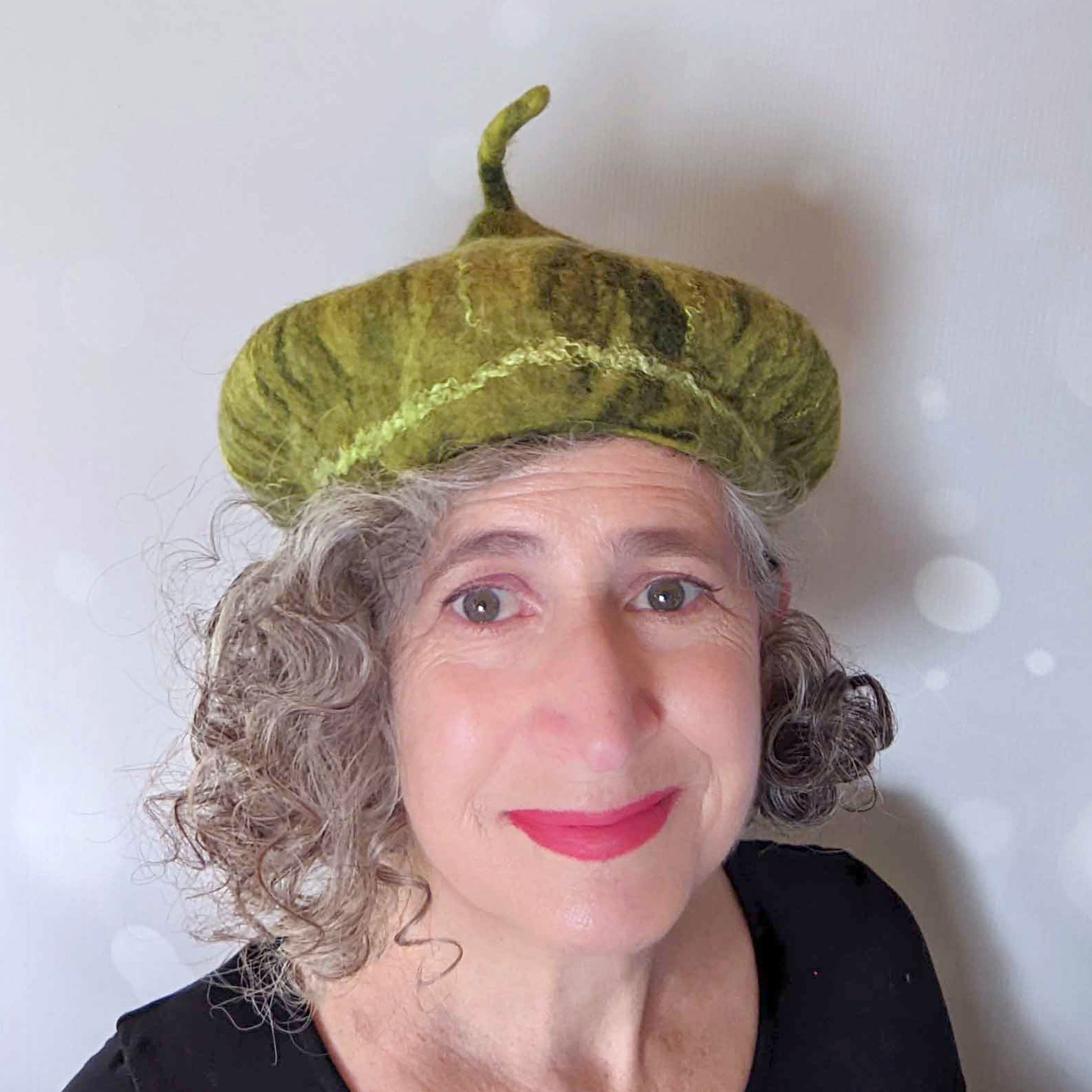 Small Sized Fig Hat in Green - frontview
