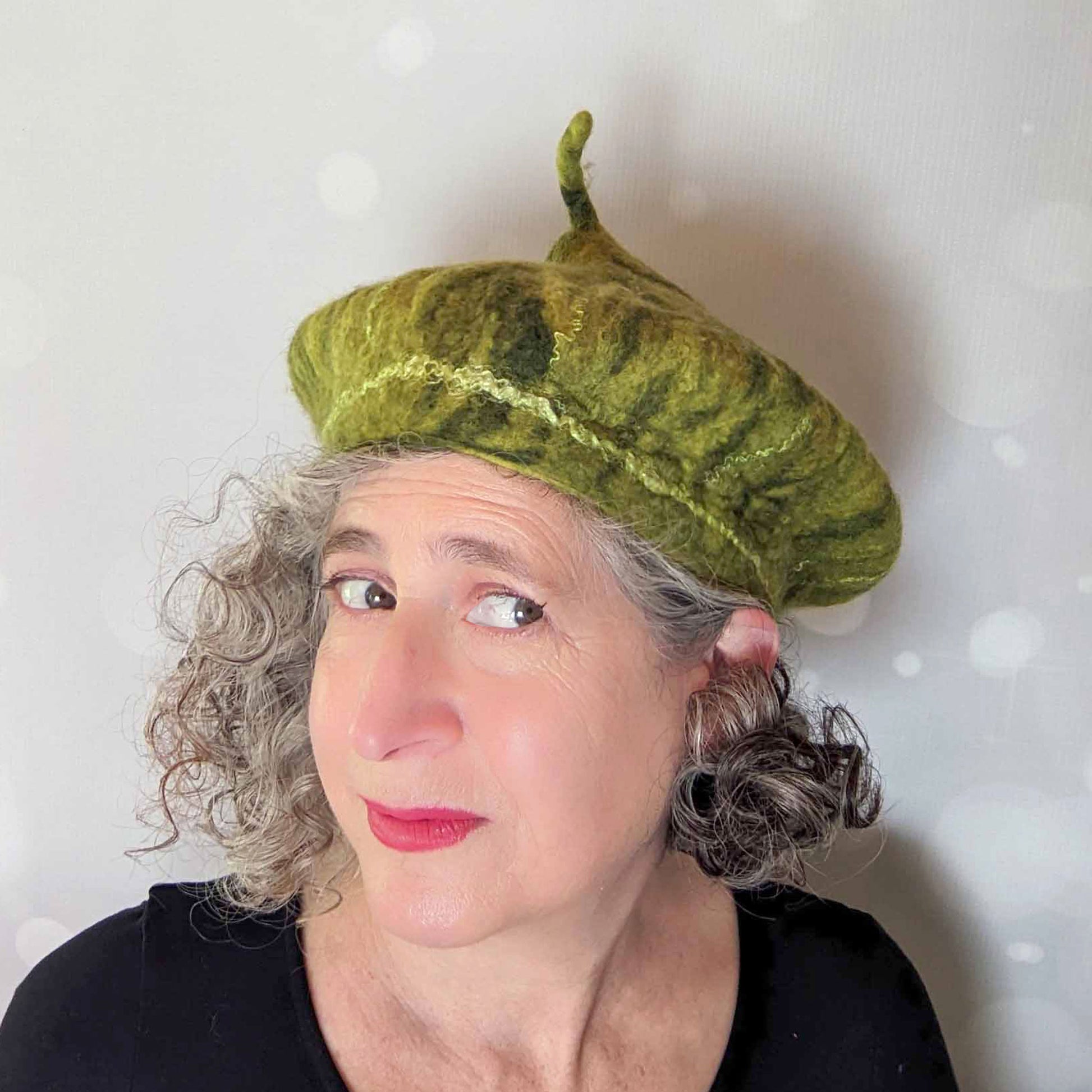Small Sized Fig Hat in Green - threequartersview
