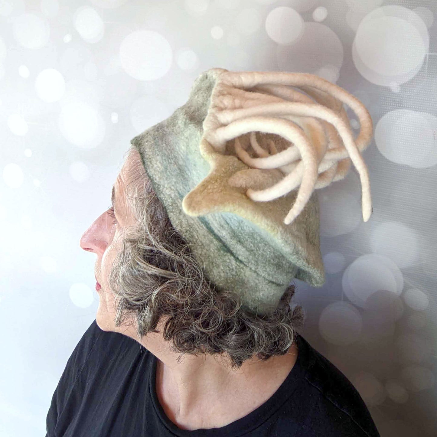 Surreal Sculptural Eye Wearable Art Fantasy Hat - sideview
