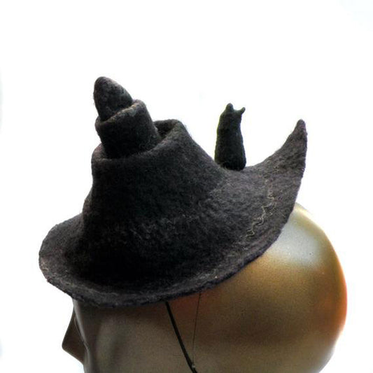 Tiny Witch Hat with Black Cat