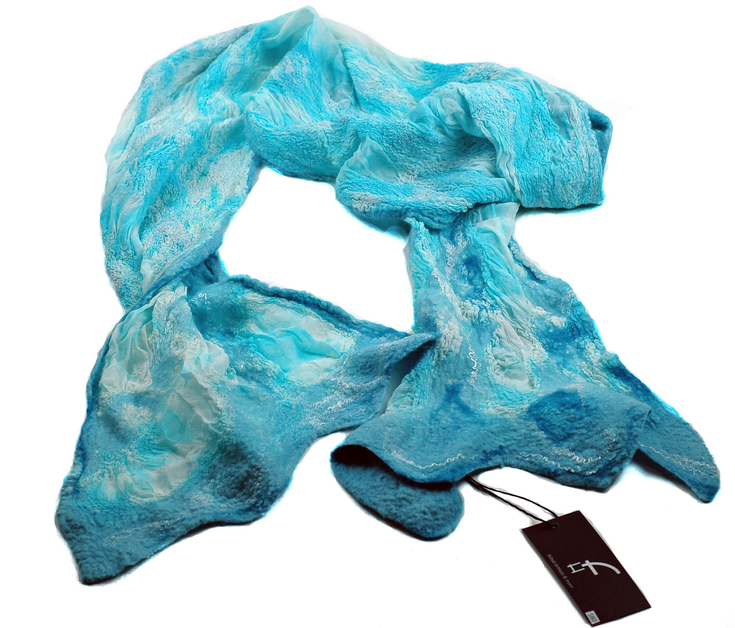 Turquoise Nunofelted Scarf