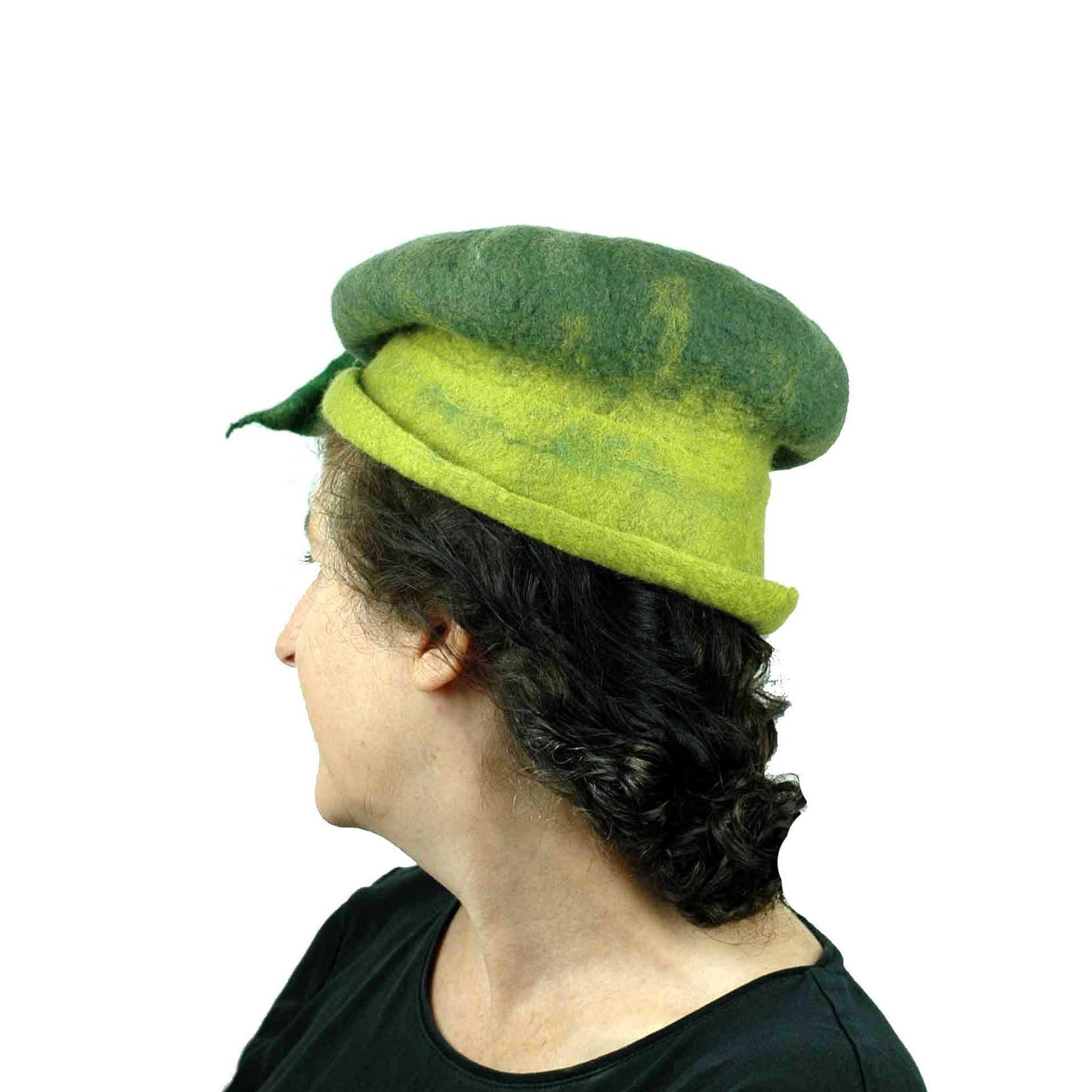 Whimsical Leafy Green Cap Small Size