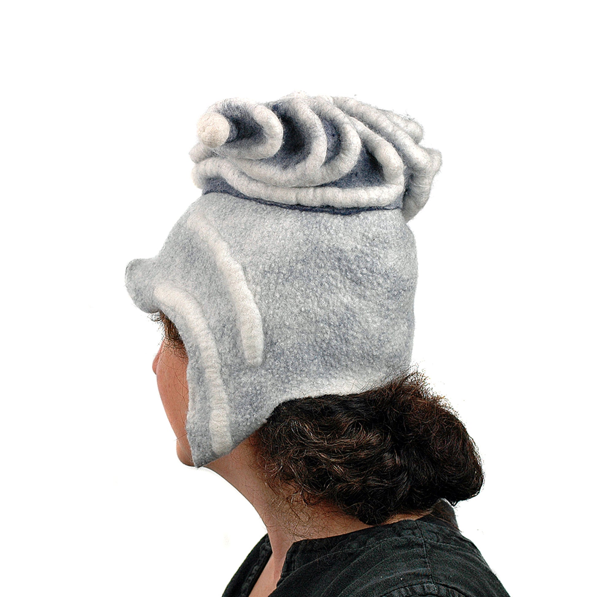 White Surrealistic Brain Hat - back view