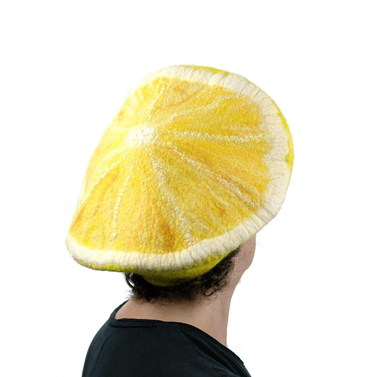 Yellow Lemon Beret - back view